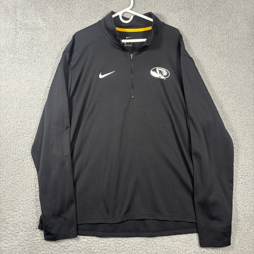 Nike 1/4 Zip Pullover Mens 3XL Black Missouri Tigers Dri-FIT Performance Top